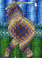Vasarely, Viktor, 1908-1997, Der Golfspieler, Farblithographie, handsig- niert und num. 45/300, ca. 34 x 25 cm