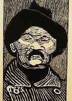 PANKOK, OTTO, 1893-1966, PORTRÄT MAXIM GORKI, HOLZSCHNITT, RE. U. HANDSIGNIERT, WVZ ZIMMERMANN NR. WH 235, CA. 30 X 15 CM