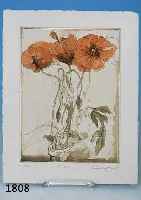 GÖrg, JÜrgen, Mohn, Farbaquatintaradierung, handsigniert, betitelt, dat. 01, num. 90/150,c a. 23.5 x 17.5 cm, in dem Buchband Reflexion