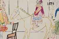 PICASSO, PABLO, MODELL UND ZIRKUSREITER, FARBLITHOGRAPHIE AUS: THE HUMAN COMEDY, TERIADE, MOURLOT 1954, CA. 24 X 32 CM