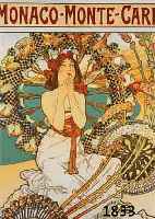 MUCHA, ALPHONSE, MONACO, POSTHUMER ABDRUCK EINER FARBLITHOGRAPHIE VON 1986, ED GALERIE DU CENTRE, HANDSIGN. VON JIRI MUCHA, NUM. 334/350, CA. 58 X ...