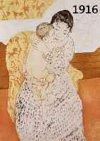 CASSATT, MARY, MATERNITé, FARBAQUATINTA- RADIERUNG, EINMALIGE REPLIK AUS DER LIM. AUFLAGE DER BIBLIOTHEQUE NATIONALE PARIS MIT BLINDSTEMPEL, ...