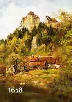 BURGER, JOSEF, MÜNCHEN 1887-1966, LANDSCHAFT MIT BURG, WOHL AM NECKAR, ÖL/LWD, RE. U. SIGN., CA. 60 X 50 CM, R.