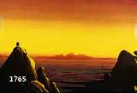 ANTONELLI, MARCELLO, GEB. 1932, ITALIENI- SCHER SURREALIST, HIER: PAAR UND SPAZIERGÄNGER AN DER FELSENKÜSTE IM SONNENUNTERGANG, ÖL/LWD, LI. U. ...