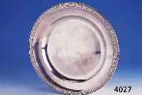 TELLER, 950ER SILBER, PARIS 1818-39, SEITL. KRONE= AUS FÜRSTLICHEM BESITZ, MEISTER- MARKE VERSCHLAGEN, RAND VERZIERT, L. GEBR.-SP. , D. CA. 27 CM
