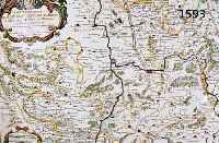 KUPFERSTICHKARTE, H. JAILLOT, 1674, ELSAß-BADEN-W.-RH.-PFALZ-SAARLAND, KOLORIERT, MIT PRACHTVOLLER KARTUSCHE, MITTELBUG GE- GLÄTTET, CA. 42 X 55 ...