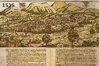 KONVOLUT VON 2 BLATT LANDAU PFALZ, 1.KOLOR. HOLZSCHNITT AUS EINER DEUTSCHEN AUS- GABE DES SEB. MÜNSTER AUF DER DOPPELTEN BUCH- SEITE, BILDGR. CA. ...