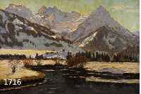 WEISE, ALEXANDER, GEB. 1883 ODESSA, WAR ANSÄSSIG IN MÜNCHEN, HIER: WINTERLICHE VOR- ALPENLANDSCHAFT MIT BACHLAUF, ÖL/LWD, RE. U. SIGNIERT, CA. ...