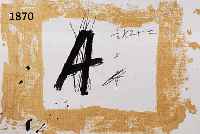 TAPIES, ANTONI, GEB. 1923, KOMPOSITION MIT GROßEM A, LITHOGRAPHIE, IM STEIN SIGN., CA. 75 X 56 CM, WVZ G 639
