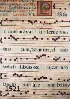 PERGAMENTHANDSCHRIFT AUS EINER MISSALE, 18.JH. ZWEISEITIGES JUNI-BLATT MIT FLORAL AUSGE- MALTER INITIALE P, 6 TEXTZEILEN IN ROT UND SCHWARZ, CA. ...