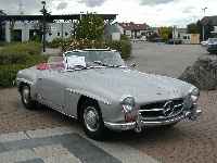 Mercedes Benz; 190 SL; Erste Zulassung 07/ 1956; Laufleistung abgelesen; Farbe: silber- met.; Cabrio; 1884 ccm, 77 kw, US-Fahrzeug, Leder (rot), ...