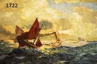 FEY, CARL O., *1894 DÜSSELDORF, ÖL/LWD., LANDSCHAFTS-U. MARINEMALER IN DER TRADITION DER DÜSSELDORFER MALSCHULE, KLEINES DAMPF- BOOT U. ...