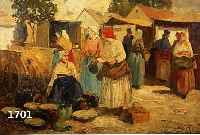 GYERTYANYI-NEMETH, GYULA, *1892 UNGARN, ÖL/LWD., BUNTES MARKTTREIBEN, SIGN., 60X80CM, R.