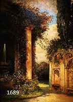 NAGEL, GEORG, DÜSSELDORFER LAND- SCHAFTSMLER DES 19. JH., ÖL/LWD., GROSSE PARKLANDSCHAFT MIT SÄULENARCHITEKTUR, SIGN., ORTSBEZ., 114 X 83 CM, R.