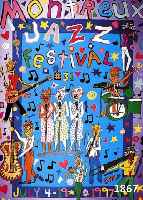 RIZZI, JAMES, 2 PLAKATE PLAKAT MONTREUX JAZZ FESTIVAL 1997, 99 X 70 CM UND ENJOY,