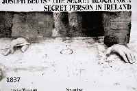 BEUYS, JOSEPH, PLAKAT, THE SECRET BLOCK FOR A SECRET PERSON IN IRELAND, 1974, HANDSIGNIERT, 51 X 62 CM
