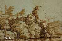 PRESTEL, MARIA, KATH., * 1747 NÜRNBERG - 1794 LONDON, AQUATINTA, LANDSCHAFT NACH EVERDINGEN, RÜCKS. ZWEI ORIG.STEMPEL DES BAY. ...