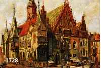 RAIDA, R., MALER ANFANG DES 20. JH., DAS RATHAUS IN DANZIG, ÖL/HOLZ, RE. U. SIGN., CA. 30 X 37 CM, PRUNKRAHMEN
