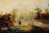 MONOGRAMMIST WK, 1. HÄLFTE 20. JH., HOLLÄNDISCHE WINTERLANDSCHAFT MIT PERSONEN- STAFFAGEN, ÖL/MALKARTON, RE. U. MONOGR., CA. 32 X 60 CM, R.