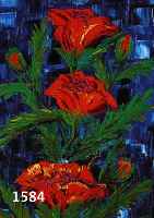 GRAU, BETTINA, GEB. 1928 GRAZ, STILLEBEN MIT ROTEM MOHN, ÖL/LWD, RE. U. SIGN. CA. 60 X 30 CM, R.