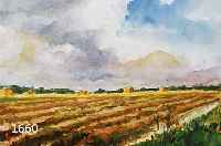 Spiro, Eugen, gepflÜgter Acker in weiter Landschaft, Aquarell, re. o. sign. und dat. 48, ca. 25 x 36 cm, PP, u.Gl., R.