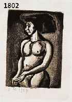 ROUAULT, GEORGES, 1871-1958, RADIERUNG 1929, NACKTE FRAU, IN DER PLATTE, SOWIE HANDMONOGR. U. DATIERT, CA. 9X7 CM, PP