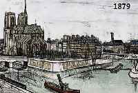 BUFFET, BERNARD, NOTRE DAME ET L'ILE DE LA CITE, FARBLITHOGRAPHIE, HANDSIGNIERT, DAT. 1956, CA. 57 X 40 CM