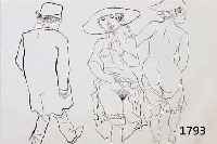 GROSZ, GEORGE, 1893-1959, LITHOGRAPHIE 1922, DIE PROMENADE, HANDSIGNIERT, 24X34 CM, PP