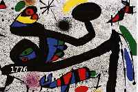 KONVOLUT AUS ZWEI FARBLITHOGRAPHIEN: GEORGES BRAQUE UND JOAN MIRO, CA. 24 X 28 CM BZW. 26 X 36 CM, PP