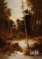WAGNER, THEODORE, 1800-1880, DÜSSELDORFER SCHULE, REISIGSAMMLER IM VERSCHNEITEN WINTER- WALD, ÖL/LWD, LI. U. SIGN., CA. 105 X 67 CM, VERGOLDETER ...