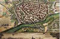 ALTKOLOR. KUPFERSTICH V. SEUTTER, CA. 1740, ULM, EINE CONSIDERABLE REICHS STATT IN SCHWABEN WOL DIE FÜSSER ILLER UND BLAU IN DIE DONAU FALLEN, ...