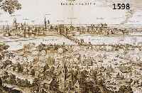 KONVOLUT VON 3 BLATT INGOLSTADT UND UMGEBUNG, 1.) KUPFERSTICH V. M. MERIAN INGOLSTADIUM MIT GROßER BELAGERUNG IM VORDER- GRUND ÜBER DIE DONAU, ...