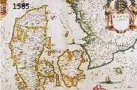 KONVOLUT VON 2 BLATT MIT KOLOR. KUPFERSTICHEN VON DÄNEMARK, 1.) KOLOR. KUPFERSTICHK. V. BLAEU, CA. 1650, DANIA REGNUM, MIT GROßARTIGER KOLOR. ...