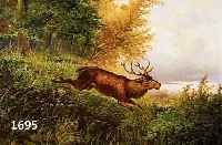 ELLMINGER, IGNAZ, 1843 WIEN - 1870, ÖL/LWD., WALDLANDSCHAFT MIT HIRSCH, SCHÜLER DER WIENER AKADEMIE, BESONDERS UNTER CHRISTIAN RUBEN, BETEILIGTE ...