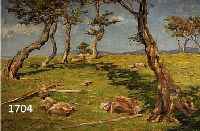 MAURER, O.A., SCHWER LESBAR SIGN. U. DAT. 1924, ÖL/LWD., KNORRIGE BÄUME IN LEICHT HÜGELIGER LANDSCHAFT, 81X101 CM, AUFWEND. PRUNKRAHMEN (DIESER ...