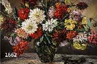 MÜNSTER, FRIEDRICH WILHELM, DEUTSCHER KÜNSTLER, 1X H. 20. JH., ÖL/LWD., SIGN., IMPRESS. BLUMENSTILLEBEN MIT DAHLIEN IN GLASVASE, REPRÄSEN- ...