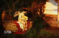 OBERBERGER, M., KÜNSTLER, UM 1900, ÖL/LWD., SIGN., DEKORATIVE GROSSFORMAT. MALEREI, PUTTO U. SINGVÖGEL MUSIZIEREN IN HERBSTLICHER LANDSCHAFT, ...