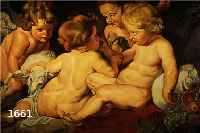 UNBEK. KÜNSTLER ANFANG 20. JH., KOPIE NACH P.P. RUBENS: DER KLEINE JESUS MIT JOHANNES UND ZWEI ENGELN, NACH DEM ORIGINAL IM KUNSTHISTORISCHEN ...