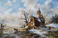 UNBEK. KÜNSTLER D. 20. JH., TRADITIONALIST IN DER ART ALTER HOLLÄNDISCHER MEISTER, PERSONEN AUF DEM EIS IN WINTERLAND- SCHAFT, ÖL/LWD., ...