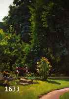 UNGARISCHE SCHULE MITTE 20. JH., QUALITÄTVOLLE DARSTELLUNG EINER SOMMERLICHEN PARKLANDSCHAFT, ÖL/LWD., SCHWER LESBAR SIGN. U. RE., GALLA ENDRE ...