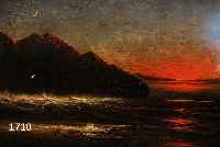WILLIAMS, A. R., MARINEMALER DES 19. JH., MEERESKLIPPEN IM ABENDROT, QUALITÄTVOLLE MA- LEREI, ÖL/LWD., (L. RETUSCHIERT, MIN. BESCH.), SIGN., ...