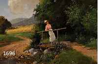 ZACKOCY, GR., UNGARISCHER KÜNSTLER ANFANG 20 JHD., JUNGE SOMMERFRISCHLERIN AUF EINEM WIESENWEG MIT HÖLZERNEM STEG, ÖL/LWD., SIGN., 52X58 CM.,R.
