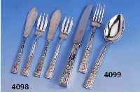 2 FISCHMESSER UND 2 -GABELN, 800ER SILBER, WILKENS BREMEN FÜR HEINRICH VOGELER, UM 1902, MODELL 145, MODELL MARGERITE, VGL. LIT.: DEUT- SCHES ...