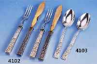 2 OBSTMESSER UND 2 -GABELN, 800ER SILBER, WILKENS BREMEN FÜR HEINRICH VOGELER, UM 1902, MODELL 145, MODELL MARGERITE, VGL. LIT.: DEUT- SCHES ...