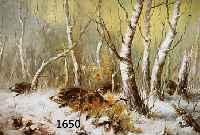 ROHRBACH, 60ER JAHRE, AUF DER FLUCHT, JAGDBILD MIT WILDSCHWEINEN, ÖL/LWD., RÜCKSEITIG MIT ZUSCHREIBUNGSETIKETT 60 X 80 CM, UNSIGNIERT