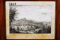 LITHOGRAPHIE IM ORIGINALBIEDERMEIERRAHMEN, UM 1830, MARBURG, BESCHNITTEN, NUßBAUMRAHMEN, 23.5 X 34 CM