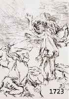 KOKOSCHKA, OSKAR, 1886-1980, RADIERUNG AUS ARISTOPHANES UM 1967, HANDSIGN., 26X20 CM, PP.