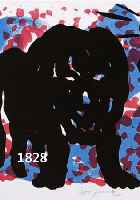 PENCK, A. R., GEB. 1939, FARBLITHOGRAPHIE 1918, DIE ENGEL, HANDSIGN., CA 29X29, CM, PP.