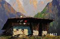 HOSCH, KARL, 1900 YVERDON-1972 ZÜRICH, HÜTTE IM HOCHGEBIRGE, ÖL/LWD, 30ER JAHRE, RE. U. SIGN., CA. 36 X 51 CM, R.
