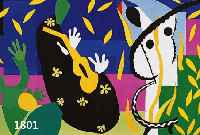 MATISSE, HENRI, 1869-1954, FÜNF FARBLITHO- GRAPHIEN, AUS: DIE LETZTEN WERKE VON MATISSE, MOURLOT PARIS 1958, DAVON VIER MIT DOPPELTER BUGFALTE